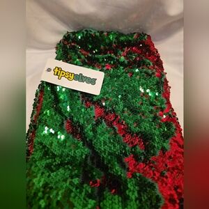 NWT Tipsy Elves Reversible Green Red Sequin Leggings Multiple Sizes Available